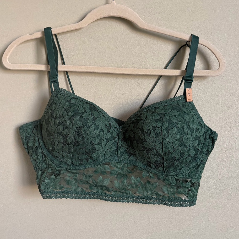 Victoria's Secret Dark Green Lace Bralette